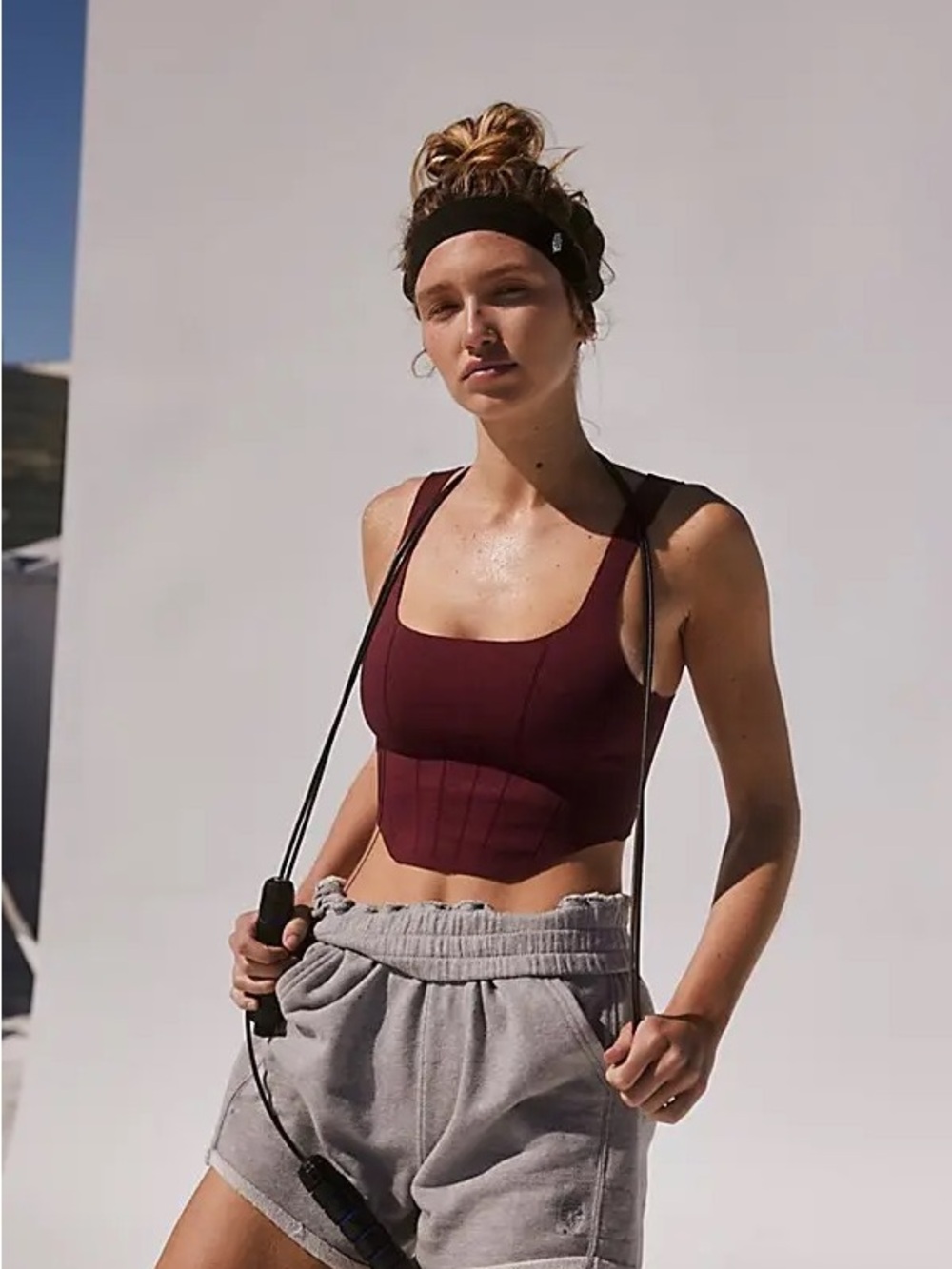 FP Movement Strong Core Corset Top in Oxblood Size M/L
